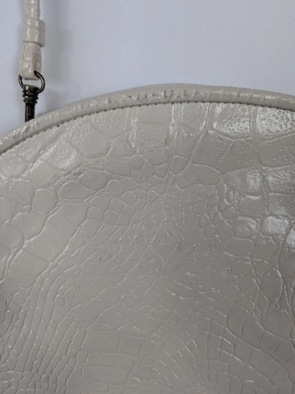 Handbag Monique White Snakeskin Print Texture Purse Shoulder Bag Vintage 80s 90s